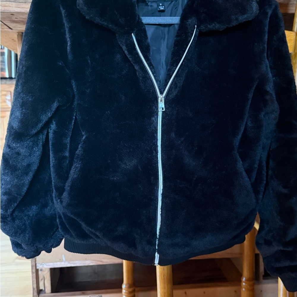 Black Faux Fur Jacket